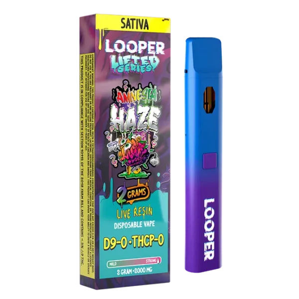 Looper Lifted THCA THCPO Disposable Vape Amnesia Haze 2G